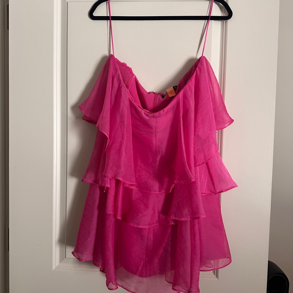 Women's Organza Tiered Strapless Mini Dress